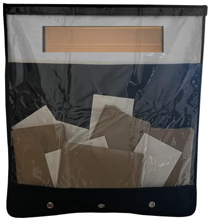 Nevkha Dog Proof Letter Box Catcher 52x51cm - Mail Catcher for UPVC & Composite Doors, Draught Excluder Letterbox Bag, No Screws Required, Strong Adhesive (Black Transparent)