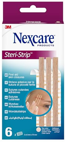 Nexcare Steri-Strip Skin Closures, Tan, 6 mm x 75 mm, 6/Pack