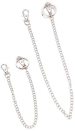 OATIPHO 2stücke Metall Hosenkette Silberfarben Jeanskette Mit Mehrlagigem Design Taschenkette Für Schlüssel Und Accessoires Geeignet Für Damen Und Herren