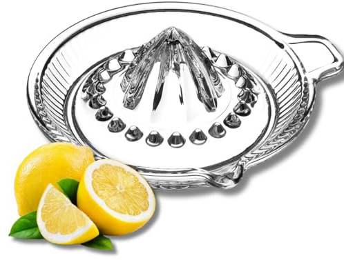 Grapefuit, spremiagrumi in vetro, arancione, spremiagrumi manuale, estrattore, manuale con manico e beccuccio, senza BPA e senza piombo, in vetro trasparente pesante, 57,3 g (trasparente)
