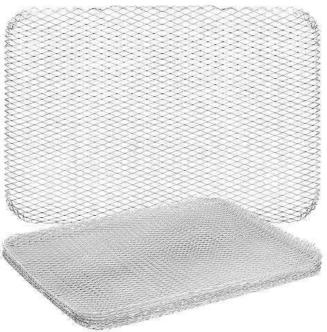 INOOMP 10pcs Barbecue Grill Mesh Mats Aluminum BBQ Mats For Grill Reusable BBQ Grill Mats Mesh BBQ Accessories Replacement Grill Grates for Tray Broiler Pan for Baking