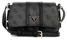 GUESS Damen Noreen Mini Crossbody Flap Umhängetasche, Kohle-Logo