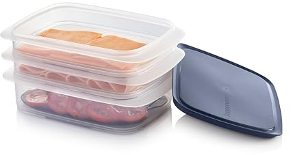 Tupperware Stapelbares Familien-Frischhaltedosen-Set, spülmaschinenfest und BPA-frei (3 Behälter, 1 Gitter, 1 Deckel)