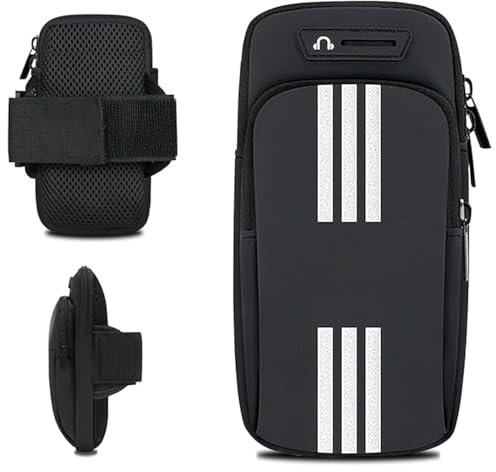 Brassard Smartphone de Course et Sac de Sport pour Téléphone Portable - Course à Pied, Sac de Bras Universel 6.8 (Noir)