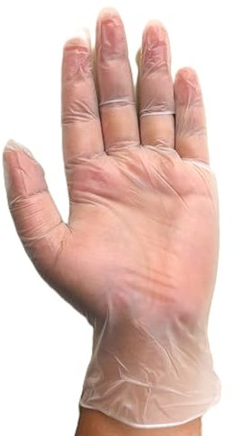 Sunrise Packaging Pack of 100 - Powder-Free Vinyl Gloves, Nitrile Gloves, Durable Latex-Free, Non-Sterile, Chemical Resistant Disposable Gloves (CLEAR Vinyl Gloves, Medium)