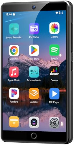 Fanvace 80GB MP3 Players with Bluetooth and Camera, Android 13 OS MP3 MP4 Player with 4 Touchscreen and Speaker, MP3 Music Players with Spotify Kids, Audible, Amazon Music, Play Store