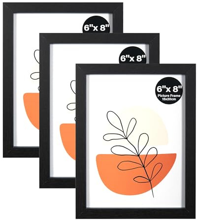KAIWIN Bilderrahmen 15 x 20 cm 3er-Set, Fotorahmen mit Acrylglas, Horizontal oder Vertikal für Wandbehänge oder Tischdekoration, Schwarz