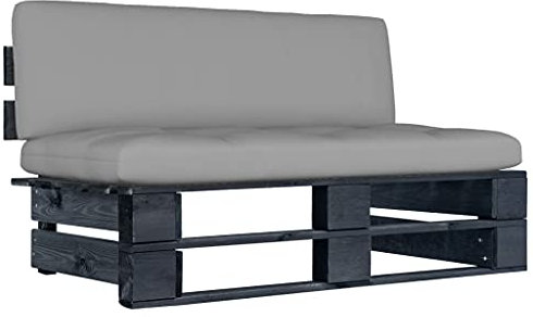 Xichuzi Garten-Paletten-Mittelsofa Schwarz Imprägniertes Kiefernholz, Gartensofa, Loungemöbel, Balkonmöbel, Outdoor Sofa, Balkon Sofa, Balkon Lounge, Sitzecke Balkon - 3066507