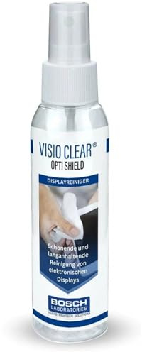 VisioClear® | 1x 100 ml Displayreiniger Spray mit Sprühaufsatz, gegen Schmutz & Abdrücke auf Bildschirmen – antistatische & staubabweisende Reinigung von Laptops, Smartphones, Tablets und TV-Geräten