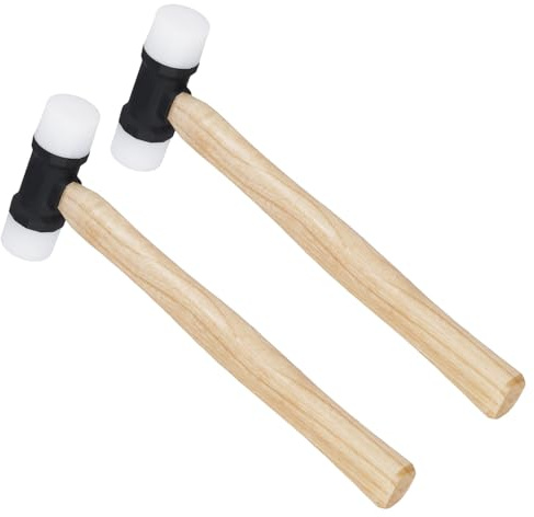 SEHOI 2 PCS 12 oz Soft Face Nylon Hammers, Dual Head Mallet Hammer with Non-Slip Grip for Mechanics, Woodworking, Auto, Home DIY