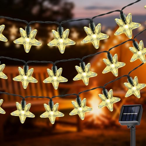 Qeelin Luci solari della stringa del giardino, 12M100LED della stella delle luci all'aperto alimentato solare