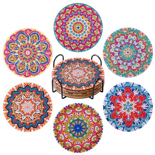 Pintura diamantes para manualidades de mandalas para niños, Juego de posavasos con pintura de diamantes. Juego de posavasos para niñas de 8 y 9 años, Regalo de cumpleaños para niñas