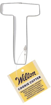 Wilton Cortador de galletas en forma de letra T: cortador de galletas de acero inoxidable, juego de cortadores de galletas para galletas, figuras y letras – 7,5 cm