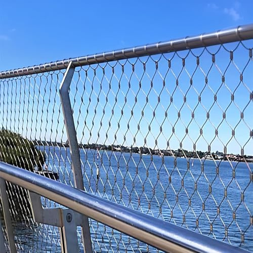 JHIAADEY Multifunktionales Metallgeflecht,Flexibles Seil-GeläNder-Netz,StoßFestes Grenzschutznetz,Balustraden-Kabelgeflecht,HaustierzäUne,Terrassen-Absturzsicherungsnetze(6 * 0.8m/19.7 * 2.6ft)