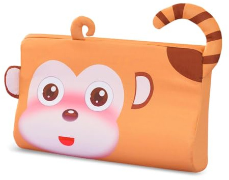 BOUFEIDA Cojín infantil, cojín ergonómico para niños, 46 x 26 x 7 cm, cojín ergonómico, transpirable y agradable a la piel, Pippi Monkey