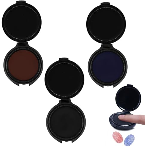 YUZNA 3 Pcs Professionelles Fingerabdruck Stempelkissen, Stempelkissen Für Fingerabdrücke(schwarz + blau + rot)