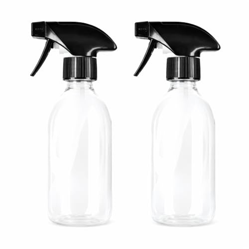TEC 250ml Spray Bottle 30% Recycled Plastic Mist or Jet empty UK Made | Refillable Clear Compact Plastic Bottle UK Made For Water, Cleaning, Laundry, Gardening & Ironing