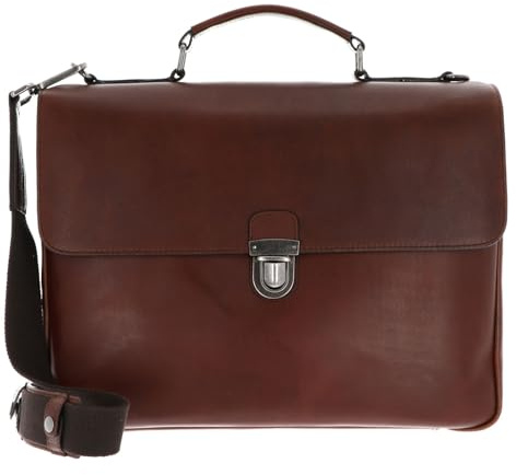 Leonhard Heyden Leder Aktentasche Businesstasche mit Laptopfach Roma Aktenmappe 2 Fächer 5390 Braun dunkelbraun