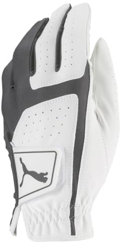 PUMA Golf Men's Flexlite Golf Glove (Bright White-Quiet Shade, X-Large, Left Hand)