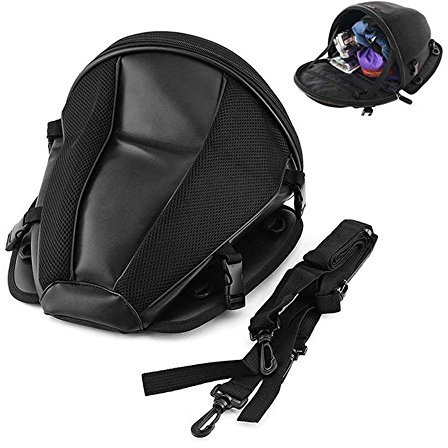 Krtopo 1xTankrucksack Motorrad Wasserdicht Multifunktionale Rücksitz Satteltasche Nylon Reisewerkzeug Gepäcktasche Schwarz