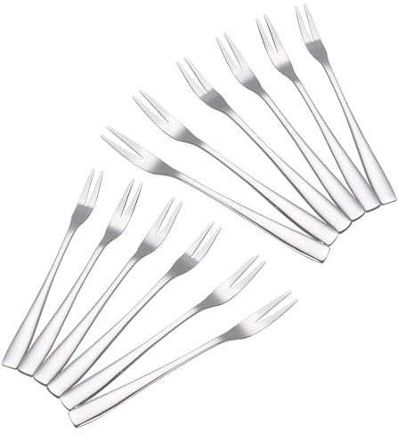 Begale 12-Piece Bistro Appetizer Cocktail and Fruit Forks, 2-Prong Forks, 5.4-INCH