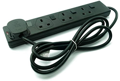 Pro Elec PEL00039 4 Gang Individually Switched Extension Lead 5m, Black