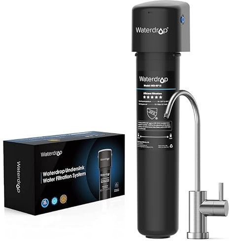 Waterdrop 15UB Untertisch Wasserfiltersystem mit Dediziertem Wasserhahn, NSF/ANSI 42 Zertifiziert,11000 Gallonen Wasserfilter Trinkwasser, Reduzieren Blei, Chlor, Schlechten Geschmack
