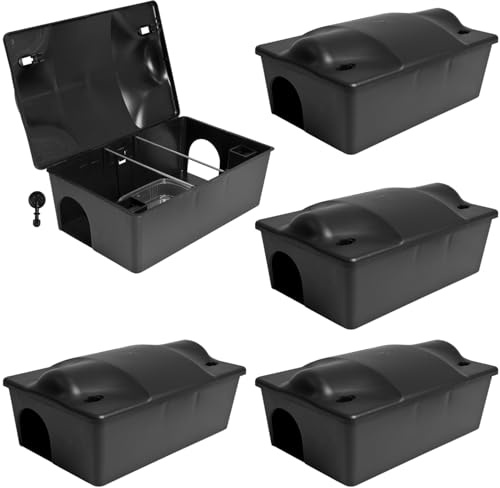 Köderstation Ratten Set Köderbox Garten Mausfalle Mäuse Rattenköderbox Box Rattenköderstation Rattenfalle Kinder- Haustiersicher Koederbox Auswahl 1-30 St. Petigi