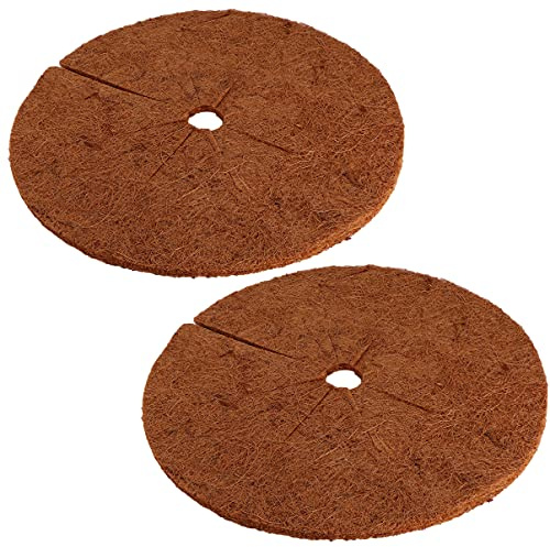 2 Pz Tappetino di palma da cocco piatto di pacciamatura in fibra stuoie di ad per pacciame vaso per piante Fibra di cocco noce di cocco vassoio pianta Tampone di protezione Bambù