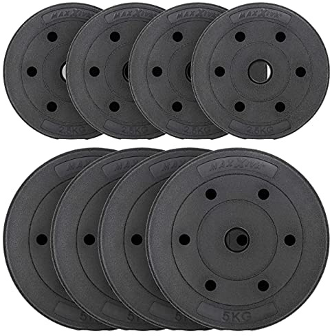 MAXXIVA Hantelscheiben-Set Zement 30 kg 8 Ersatzgewichte für Muskelaufbau Krafttraining Fitness-Zubehör Gewichtheben