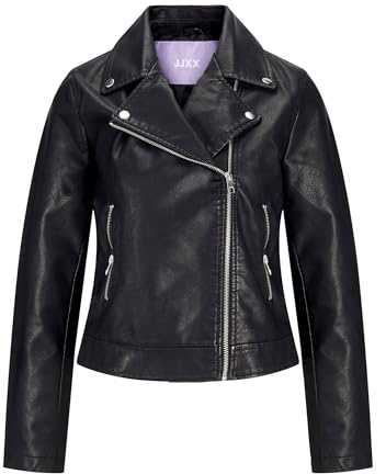 JJXX Damen Jjxx Jxgail Faux Leather Biker Jacket Noos Kunstlederjacke, Schwarz, L EU