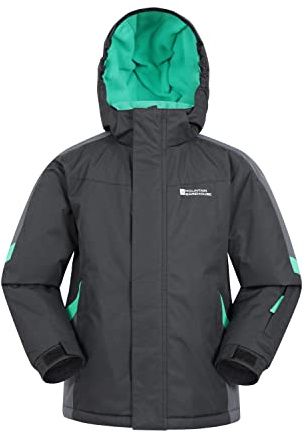 Mountain Warehouse Raptor Kids Ski Jacket - Snowproof, Fleece Lined Snow Coat with Hood - Boys and Girls Winter Warm Skiing, Snowboarding & Outdoors Forged Iron Grey Kids Size 7-8 Years