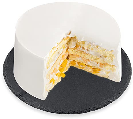 Navaris Piatto Girevole Ardesia - Vassoio Rotante Torte - Giratorta per Decorare - Centrotavola Rotondo Grande - Piatti Pizza Moderni - Nero Ø 30 cm