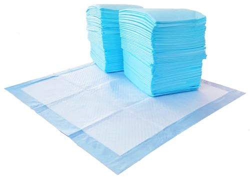 Amazon Basics Hunde-Pinkeltücher für das Töpfchentraining, auslaufsicher, parfümiert, 5-lagig, 56 x 56 cm, Normal (150Stück), Blau