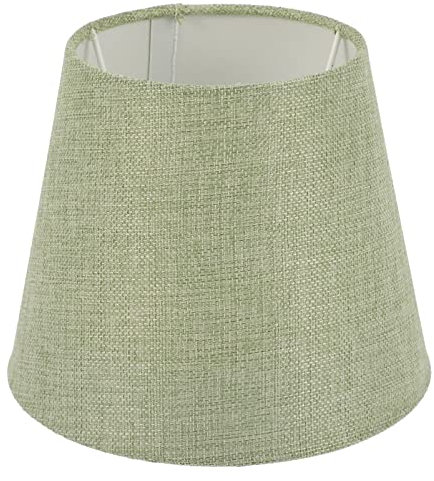 minkissy Aufsteckbarer Lampenschirm aus Leinen: E14 Barrel Lampenschirm aus Stoff aus Grünem Stoff Ersatz für Dekorative Lampenabdeckung für Tischlampe Bodenpendelleuchte 7.
