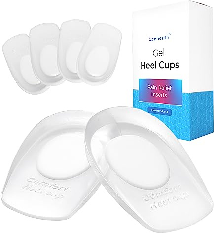 Figly Heel Cushions for Heel Pain Relief (4 Pack) - Heel Spur Relief Products Heel Pads Heel Inserts Women Gel Heel Cups Heel Pain Men Heel Cups Plantar Fasciitis, Heel Supports Heel Pain Shoe