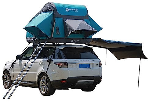 TentHome Autodachzelt Camping Zelt Aufblasbares Dachzelt für 3-Personen Familienzelt Leicht Angelzelt Mehrzweck-Zelt mit 90°Markise/Vorzelt