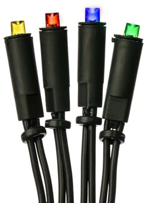 hellum LED-Lichterkette innen, 220V strombetrieben Lichterkette bunt 20er LEDs, beleuchtete Länge 2,85m, Kabel grün Wohnzimmer DIY Dekoration Weihnachtsbaum IP20 Stecker für Innen 150308