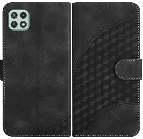 JayModCase Fodral för Samsung Galaxy A22 5G/A22S 5G, hopfällbart plånbok magnetiskt fodral med kortficka [stativfunktion] kompatibelt med Galaxy A22 5G (Svart)