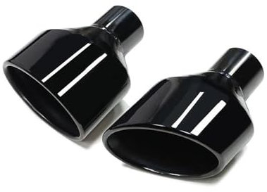 Endschalldämpfer 2 Teile/los Universal Auto Auspuff Spitze Für SQ5 Für Leom Edelstahl Auto Gerollt Oval Outlet Slant Endrohr Auspuff Spitze Auspuffblende Auto (Farbe : Black L R)