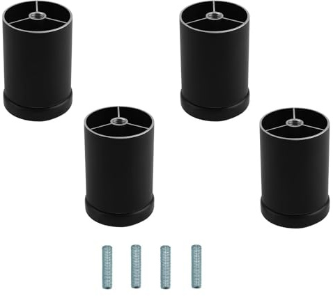 LWLWA 4 Stück möbelfüße verstellbar, Aluminiumlegierung Möbelfüße mit M8 Gewinde, möbelfüße Metall, Schwarze Stabile Stütze Schrankfüsse Geeignet für Schränke, Sofabeine, Tischbeine, Waschmaschinen