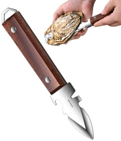 Goowafur Austernöffner, Austern-Shucker-Werkzeug | Austernschäler mit Holzgriff - Robuster Austernmuschelschneider, Küchenwerkzeuge für Austernmuscheln, Krötenfische, Krabbengarnelen