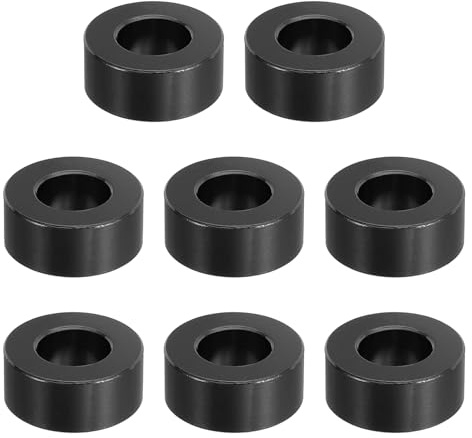 PATIKIL 8pcs M10 Separadores de Aluminio, Espaciadores Redondos de Metal Espaciadores Metálicos de Aluminio para M10 Tornillo Pernos, 8x10.5x20mm (L*ID*OD), Negro