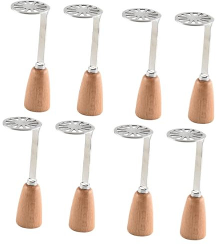 Cabilock 4 Set Di Schiacciapatate Per Cucinare Piccolo Schiacciapatate Con Manico in Legno Schiacciapatate Manuale Per Cucina Strumento Per Schiacciare Frutta E Verdura 2 Pezzi * 4