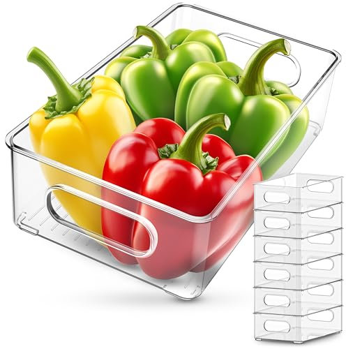 ZMILLA® Organizador para frigorífico [6 cajones] Juego de cajones para guardar frutas y verduras | Tamaño: 26,5 x 15 x 7,5 cm