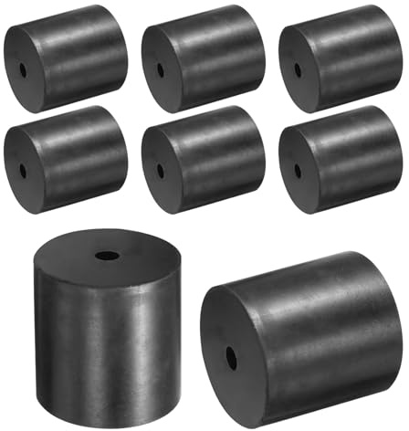 QUARKZMAN Arandela Gruesa de Goma Negro 50x8x50mm (OD*ID*Grosor) 8pcs | Almohadilla de Aislamiento Antivibración Planas Ojales Amortiguador Antideslizante Kit de Espaciador Redondo Grueso