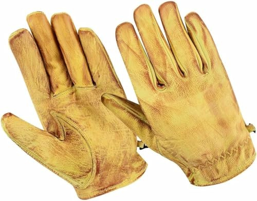 Motorradhandschuhe Herren Klassisch Vintage Sommer - Leder Motorrad Handschuhe Cafe Racer Motorrad Sommer Handschuhe