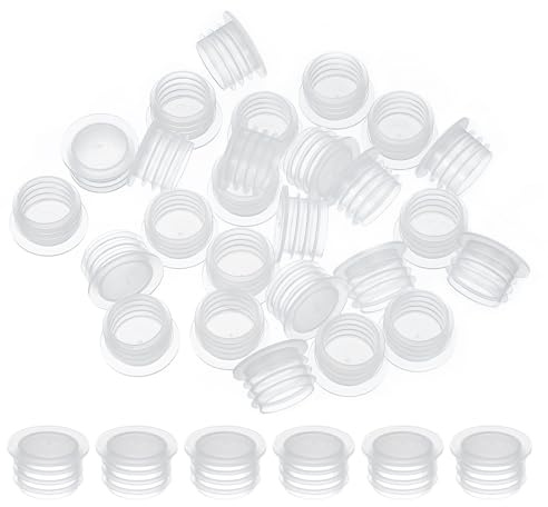 PATIKIL Bouchons Salières et Poivrières 14mm/0.55, 25pcs Bouchon de Rechange en Plastique Transparent Réutilisable pour Pots de Fleurs Bouteilles à Condiments Eau Tuyaux, Blanc