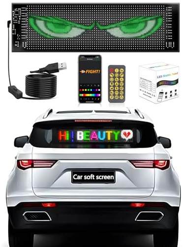 70mmx173mm Display LED Flessibile Programmabile per Auto e Camion, Fai da Te, Occhi Dinamici con Luce Colorata (Non Adatto per Camion)