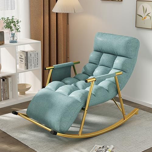 Silla extra grande de gravedad cero con acolchado grueso, función de balancín reclinable ajustable y reposapiés, perfecta para uso en interiores o exteriores en sala de estar, balcón o jardín